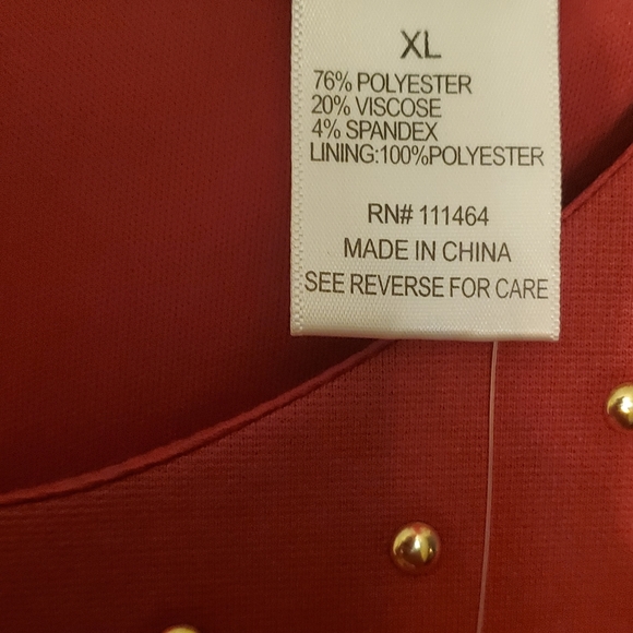 K. Jordan XL burnt orange studded blouse with zip sleeves - Picture 5 of 5